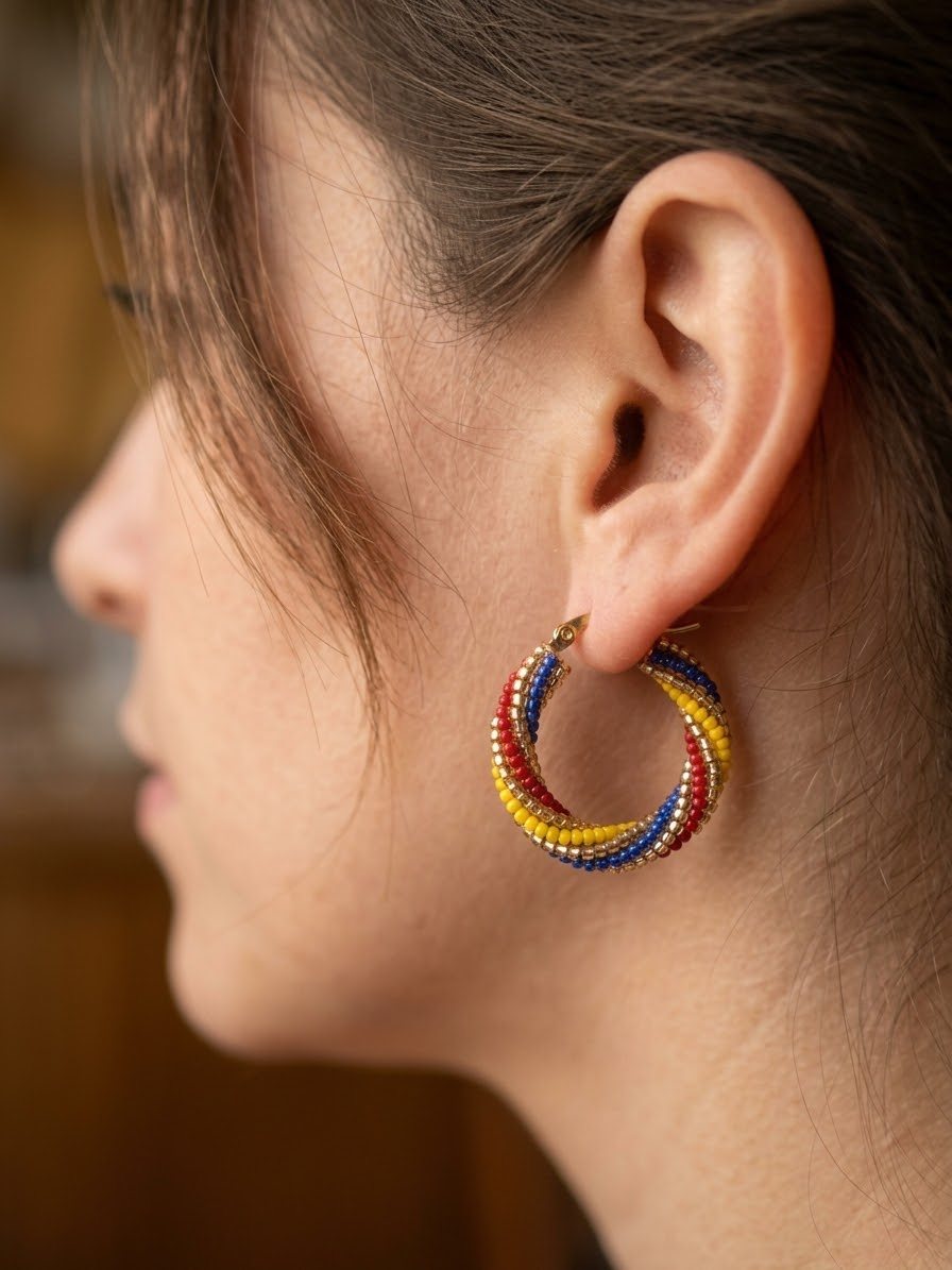 ARGOLLAS TRENZADAS TRICOLOR